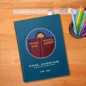 Modern Simple Blue School Logo | Lijn Label Planne Notitieboek