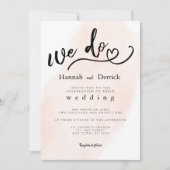 Modern Simple Blush We doen Typografie Huwelijk Kaart (Voorkant)