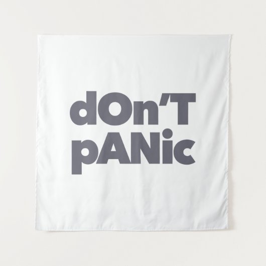 Modern, simple, bold cool graphic of Don't Panic Wandkleed (Voorkant)
