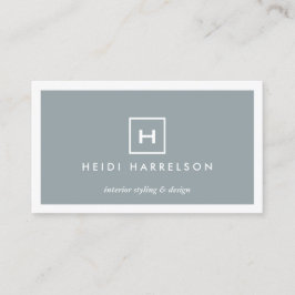 MODERN & SIMPLE BOX LOGO in LEISTEEN BLAUW Visitekaartje