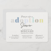 Modern Simple Boy Adoptie Baby shower Kaart (Voorkant / Achterkant)