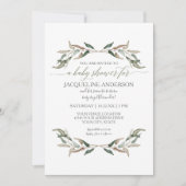 Modern Simple Boy Baby shower Waterverf Greenery Kaart (Voorkant)