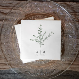 Modern Simple Branch Botanical Wedding Servet