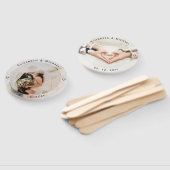 Modern Simple Bride and Groom Photo Wedding Favor Handwaaier (Niet-gemonteerd)