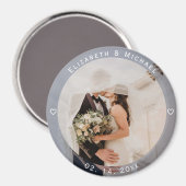 Modern Simple Bride and Groom Photo Wedding Favor Magneet (Voorkant / Achterkant)
