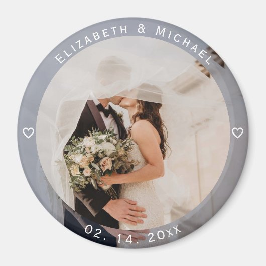 Modern Simple Bride and Groom Photo Wedding Favor Magneet (Voorkant)