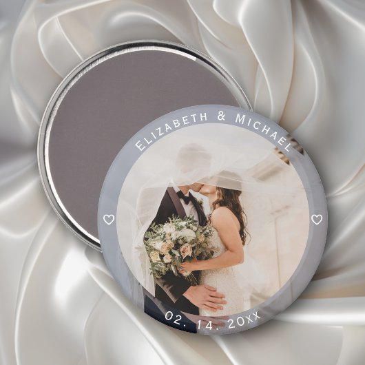 Modern Simple Bride and Groom Photo Wedding Favor Magneet