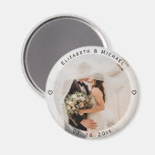 Modern Simple Bride and Groom Photo Wedding Favor Magneet (Voorkant / Achterkant)