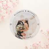 Modern Simple Bride and Groom Photo Wedding Favor Ronde Sticker