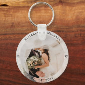 Modern Simple Bride and Groom Photo Wedding Favor Sleutelhanger (Voorkant)