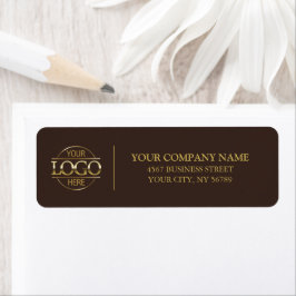 Modern Simple Brown Business Logo Return Address Etiket