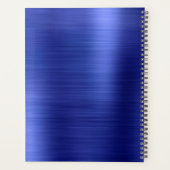 Modern Simple Brushed Metal Royal Blue Planner (Achterkant)