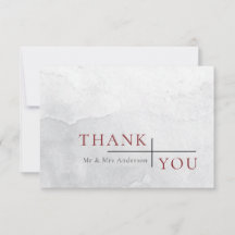 Modern Simple Burgundy Grey Waterverf Wedding