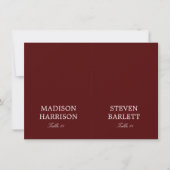 Modern Simple Burgundy Wedding Place Card DIY Kaart (Voorkant)