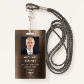 Modern Simple Business Logo Foto-ID Badge (Voorkant met draagriem)