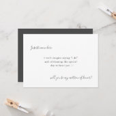 Modern Simple Calligraphy Matron of Honor proposal Kaart (Voorkant / Achterkant in situ)