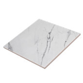 Modern Simple Carrara White Faux Marble Tegeltje (Zijkant)