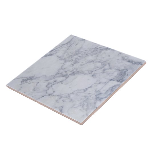 Modern Simple Carrara White Faux Marble Tile Tegeltje (Zijkant)