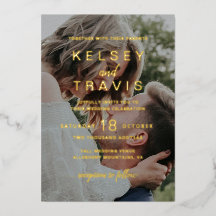Modern Simple Casual Photo Wedding Gold
