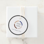 Modern simple charcoal black border company logo bedankjes labels (In situ)