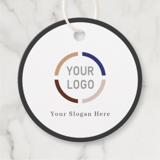 Modern simple charcoal black border company logo bedankjes labels