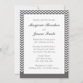 Modern Simple Chevron Wedding Invitation - Grijs Kaart (Voorkant)