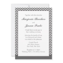 Modern Simple Chevron Wedding Invitation - Grijs