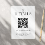 Modern Simple Chic Black en White Wedding Informatiekaartje<br><div class="desc">Moderne bruiloft uitnodiging behuizing kaart met elegante chique ontwerp en minimalistische stijl.</div>