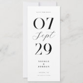 Modern Simple Chic Black en White Wedding Save The Date (Voorkant)