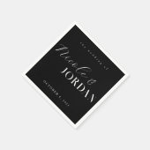 Modern Simple Chic Black en White Wedding Servet (Hoek)
