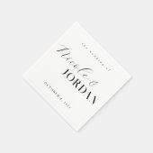 Modern Simple Chic Black en White Wedding Servet (Hoek)