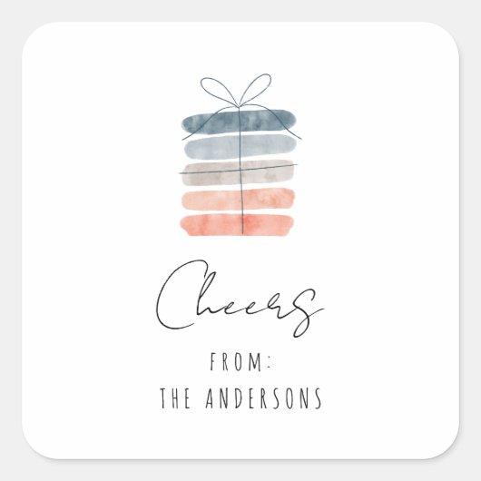 Modern Simple Chic Cheers! Gift for You Vierkante Sticker (Voorkant)