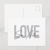 Modern, simple, chic, cool design Love San Antonio Briefkaart (Voorkant / Achterkant)