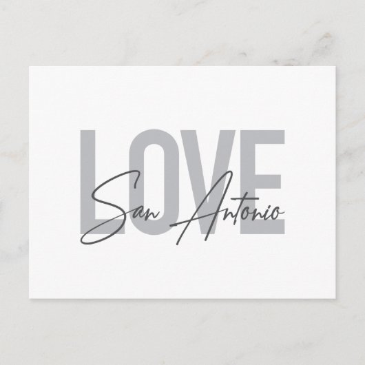 Modern, simple, chic, cool design Love San Antonio Briefkaart (Voorkant)