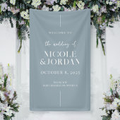 Modern Simple Chic Dusty Blue Wedding Welkom Spandoek