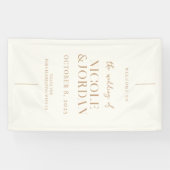 Modern Simple Chic Ivory Tan Weddenschap Welkom Spandoek (Horizontaal)