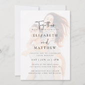 Modern Simple Chic Photo Wedding Invitation Kaart (Voorkant)