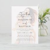 Modern Simple Chic Photo Wedding Invitation Kaart (Staand voorkant)