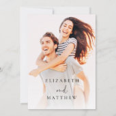 Modern Simple Chic Photo Wedding Invitation Kaart (Achterkant)
