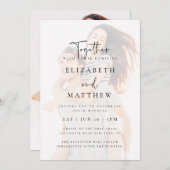 Modern Simple Chic Photo Wedding Invitation Kaart (Voorkant / Achterkant)