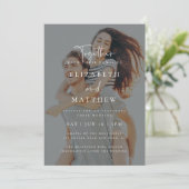 Modern Simple Chic Photo Wedding Invitation Kaart (Staand voorkant)