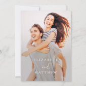 Modern Simple Chic Photo Wedding Invitation Kaart (Achterkant)