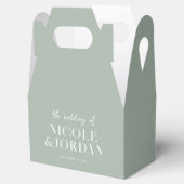 Modern Simple Chic Sage Green Wedding Bedankdoosjes (Geopend)