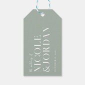Modern Simple Chic Sage Green Wedding Cadeaulabel (Voorkant)