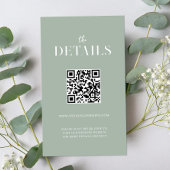 Modern Simple Chic Sage Green Wedding Informatiekaartje