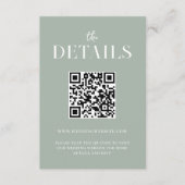 Modern Simple Chic Sage Green Wedding Informatiekaartje (Voorkant)