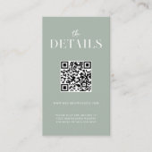 Modern Simple Chic Sage Green Wedding Informatiekaartje (Voorkant)