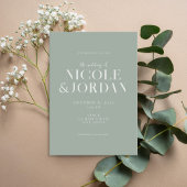 Modern Simple Chic Sage Green Wedding Kaart