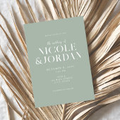 Modern Simple Chic Sage Green Wedding Kaart