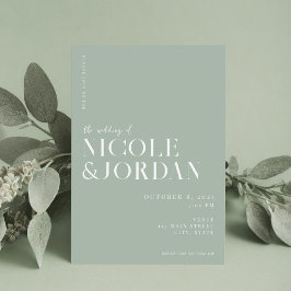 Modern Simple Chic Sage Green Wedding Kaart